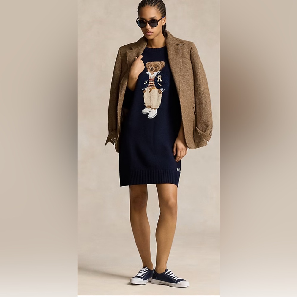 Ralph Lauren Polo Bear cashmere and wool Sweater Dress (NWT)